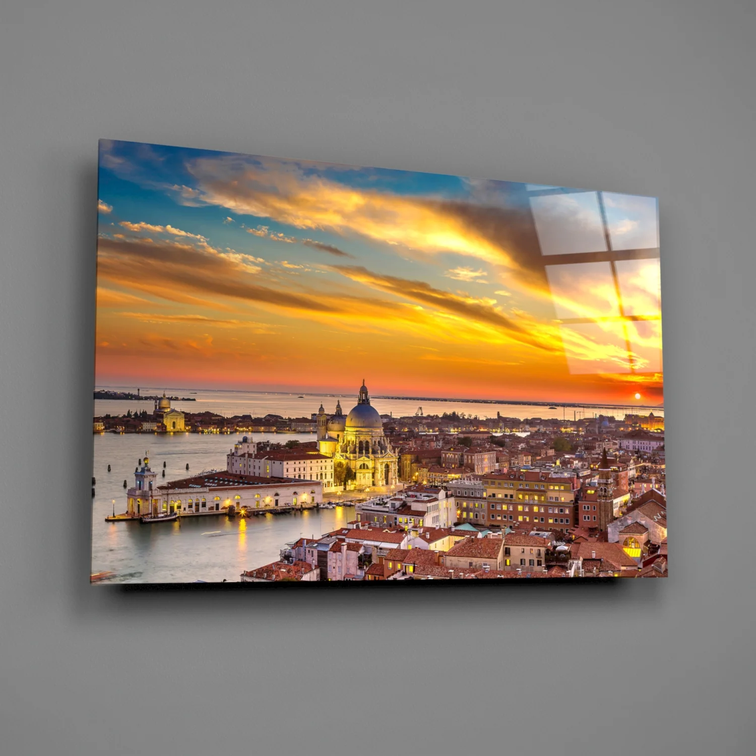 Sunset in Venice Glass Wall Art - Image 2