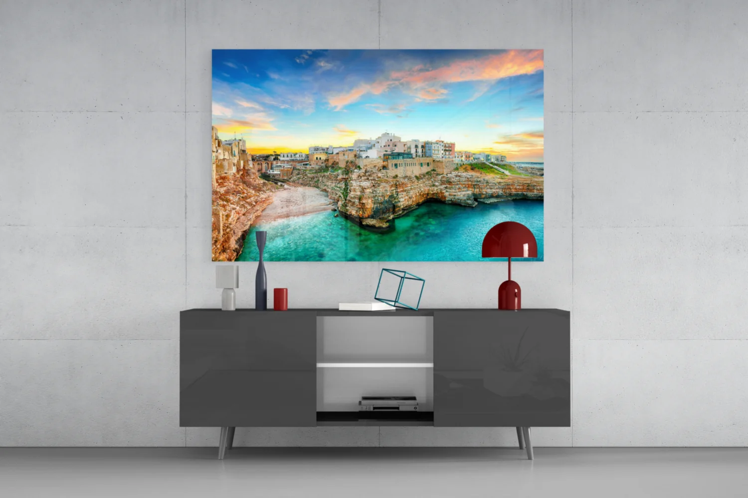 Cliff Village Coastal Glass Wall Art - Image 8