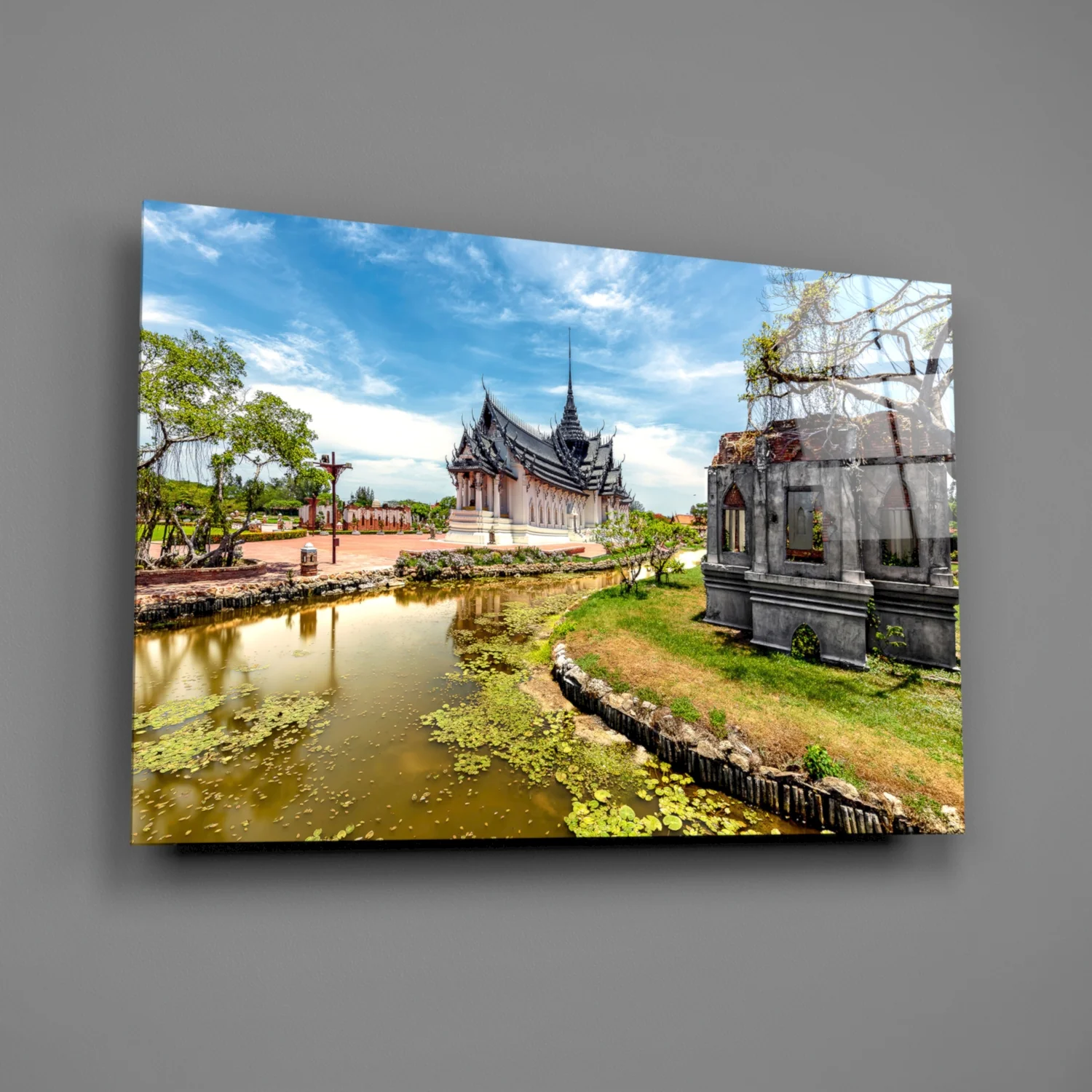 Small Village Glass Wall Art - Image 2