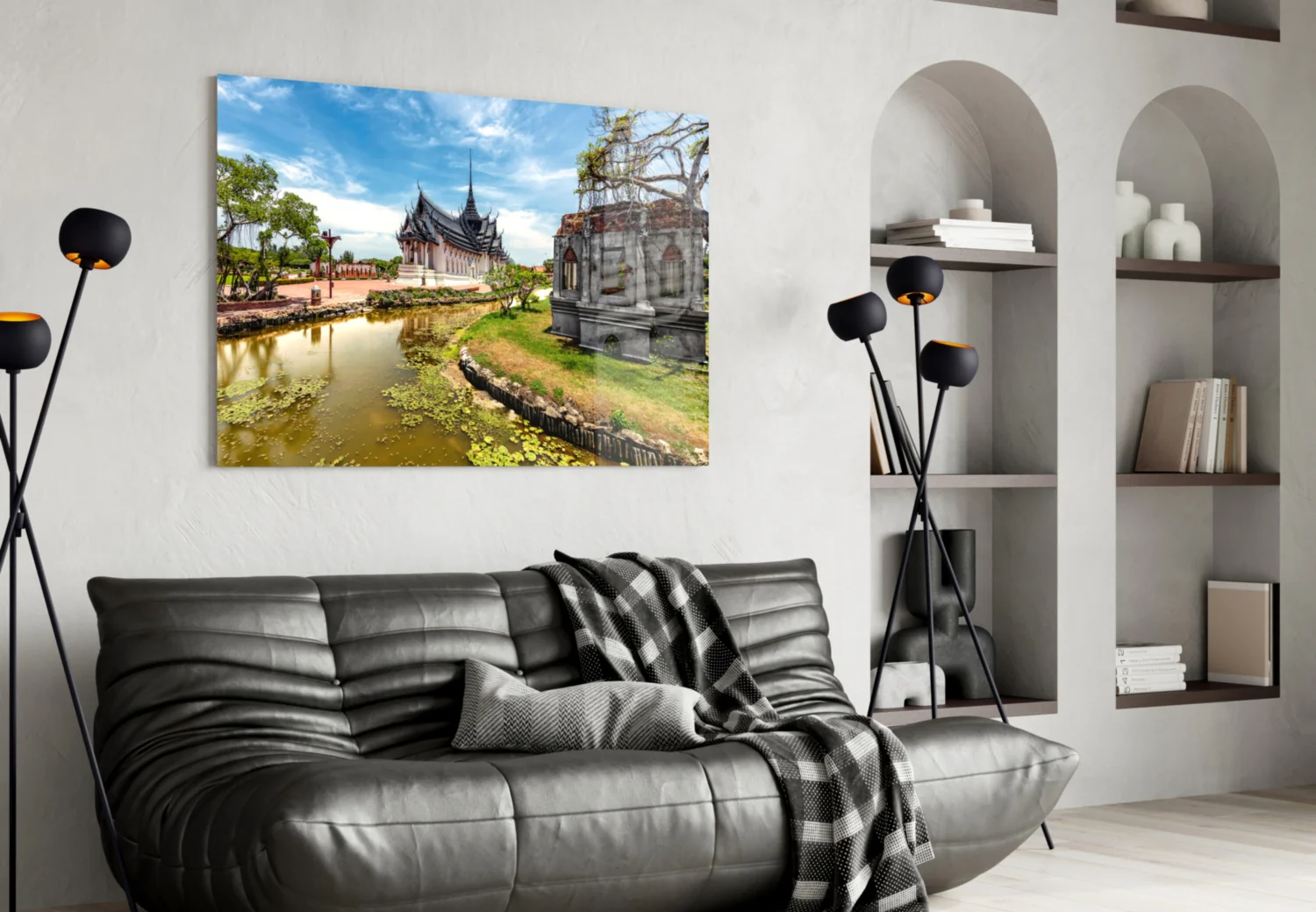 Small Village Glass Wall Art - Image 4