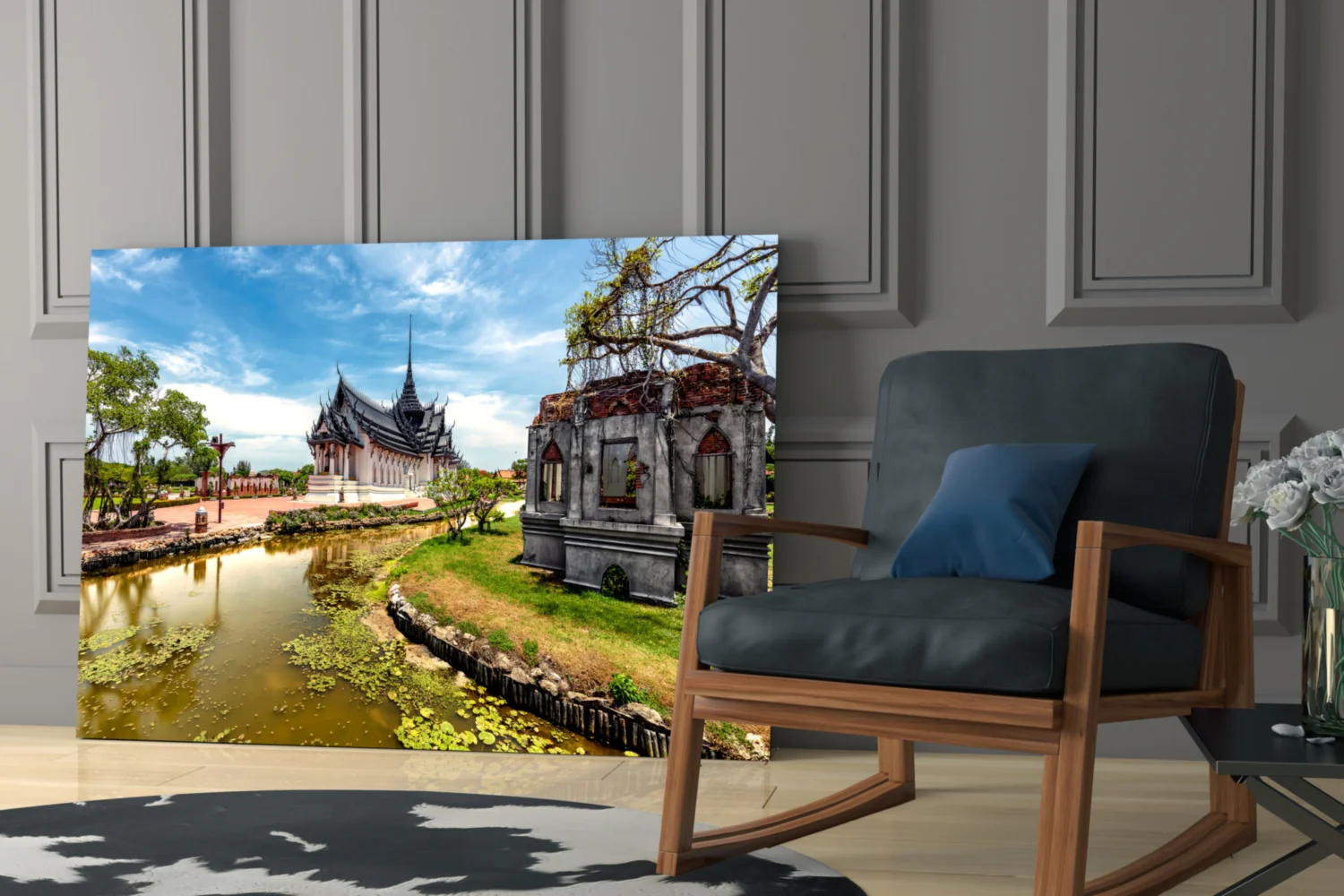 Small Village Glass Wall Art - Image 6