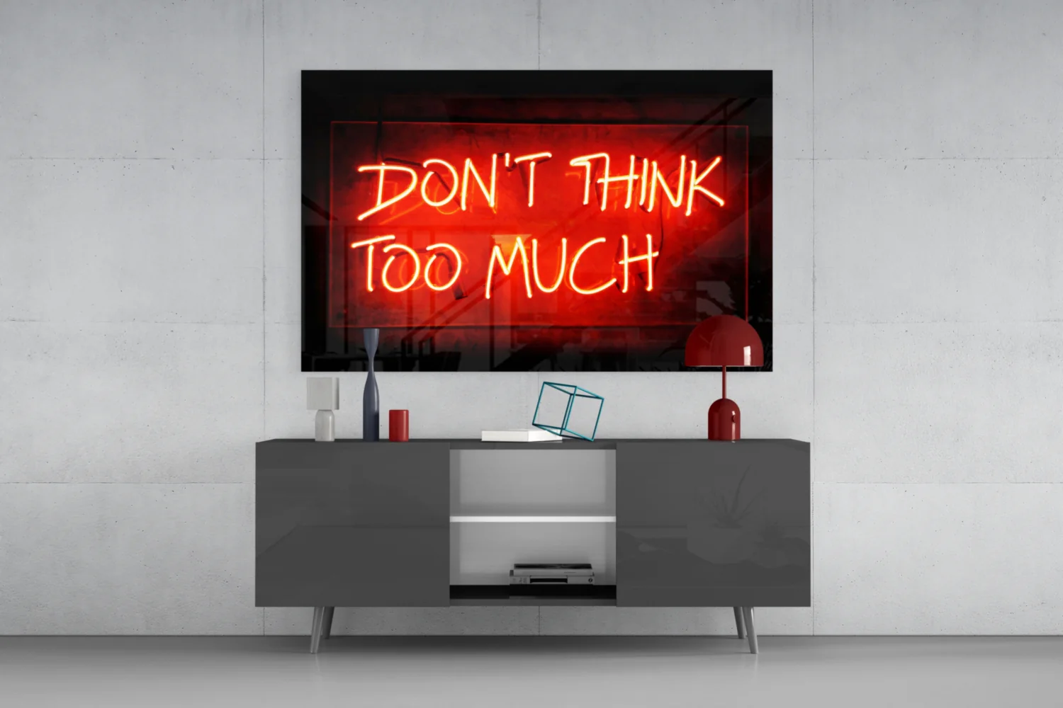 Don'T Think Too Much Glass Wall Art - Image 8