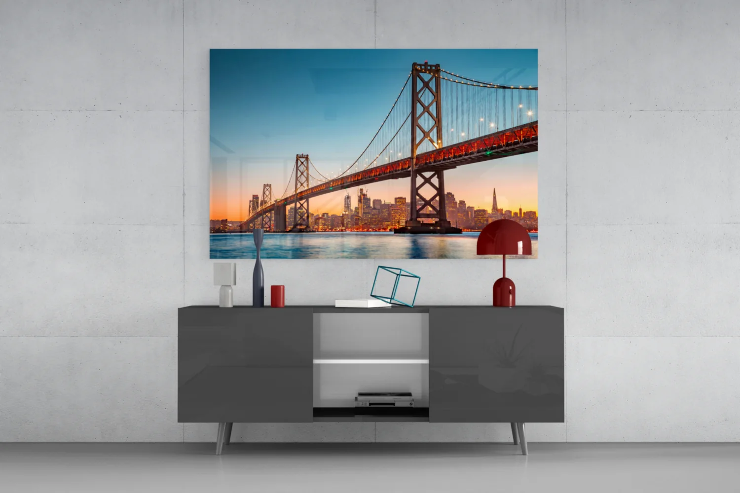 San Francisco Oakland Bay Bridge Glass Wall Art - Image 8
