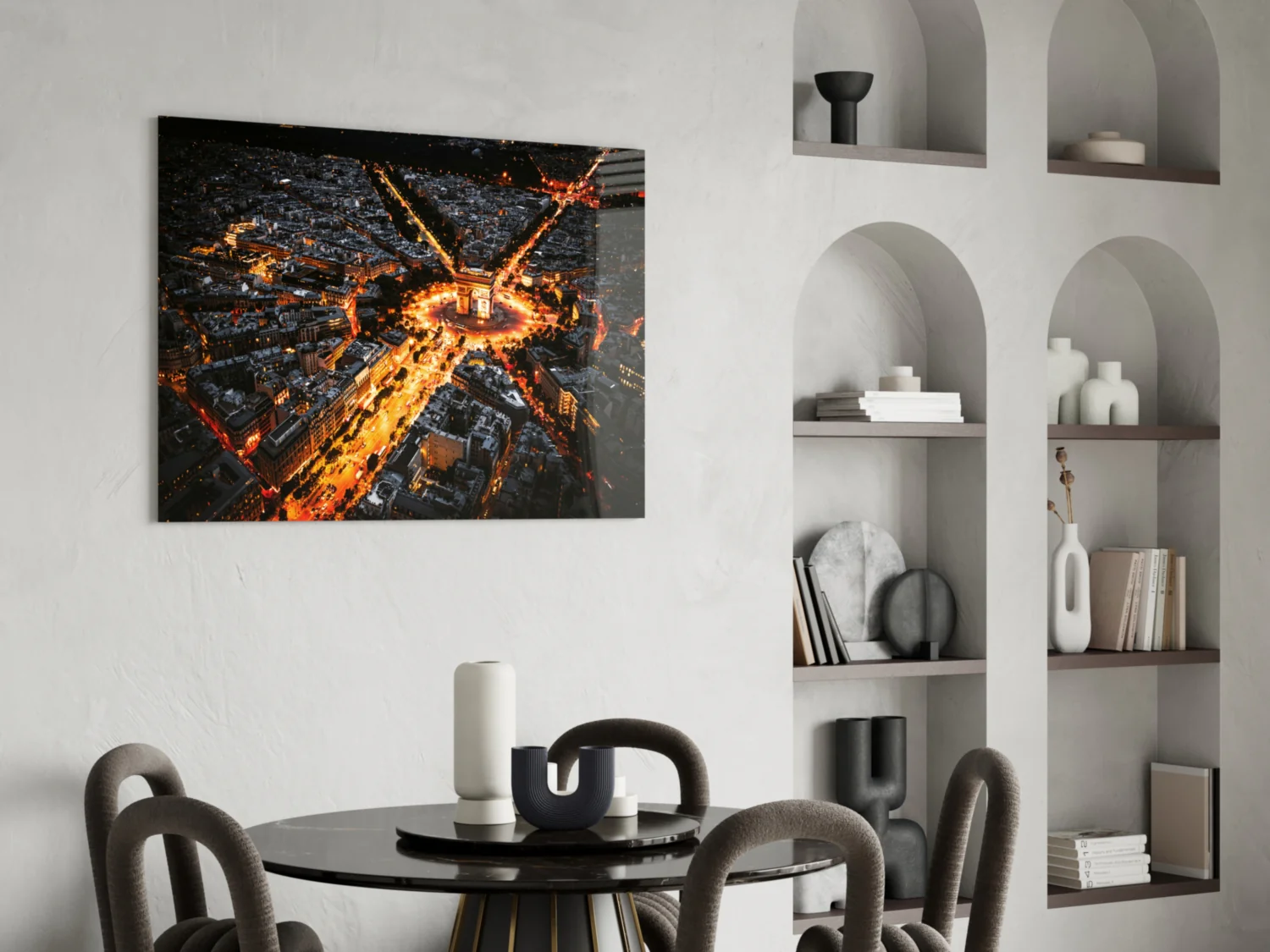 France Night Cityscape Glass Wall Art - Image 5