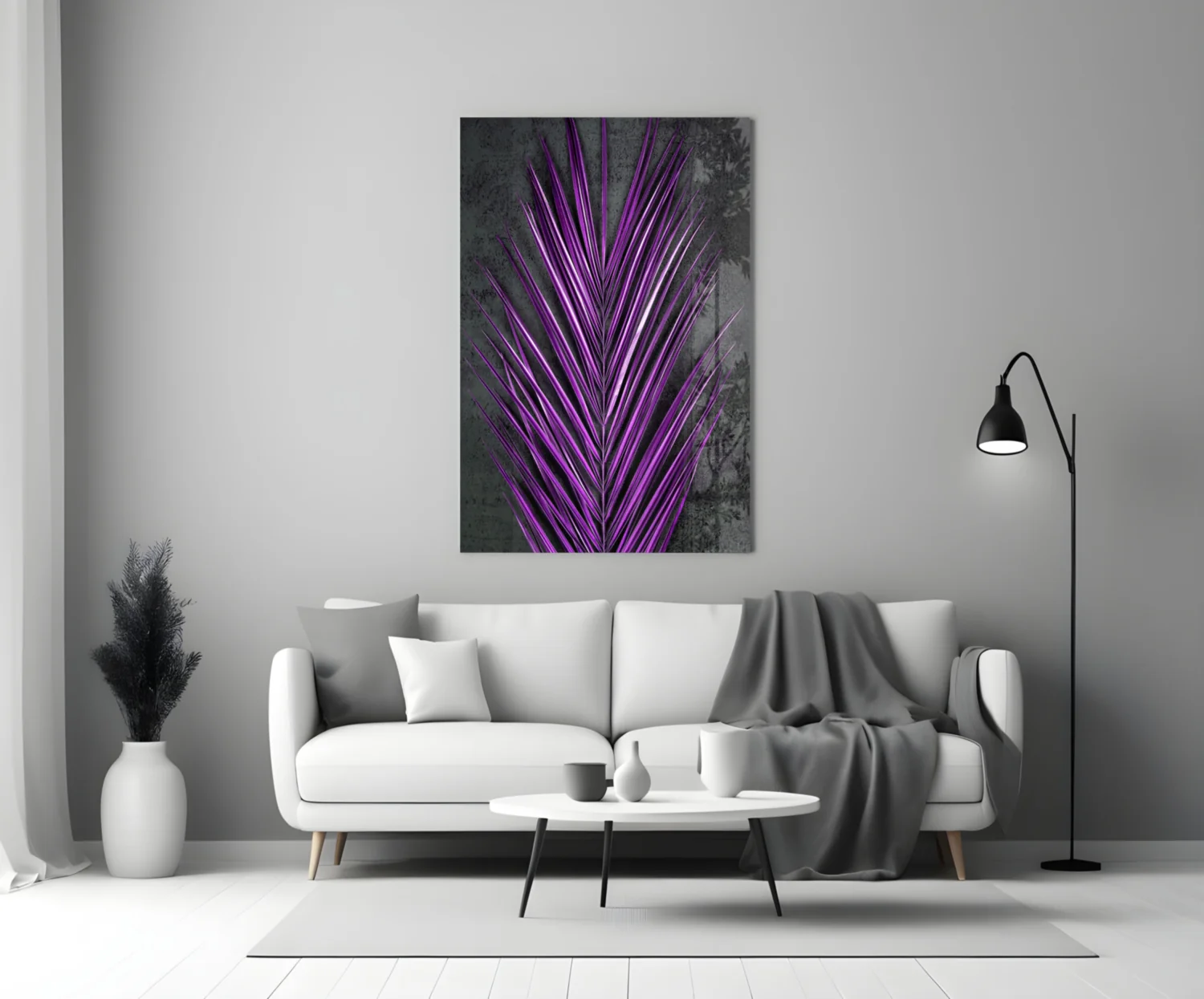 Areca Bunch Glass Wall Art - Image 3