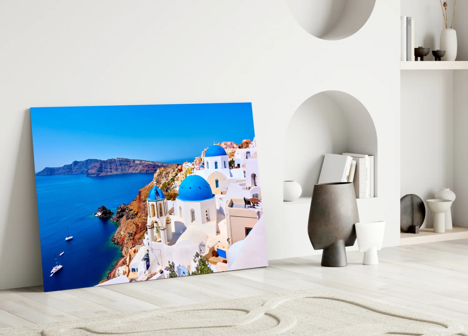 Santorini Glass Wall Art - Image 3