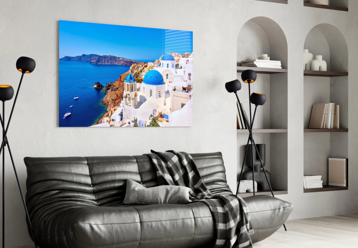 Santorini Glass Wall Art - Image 4