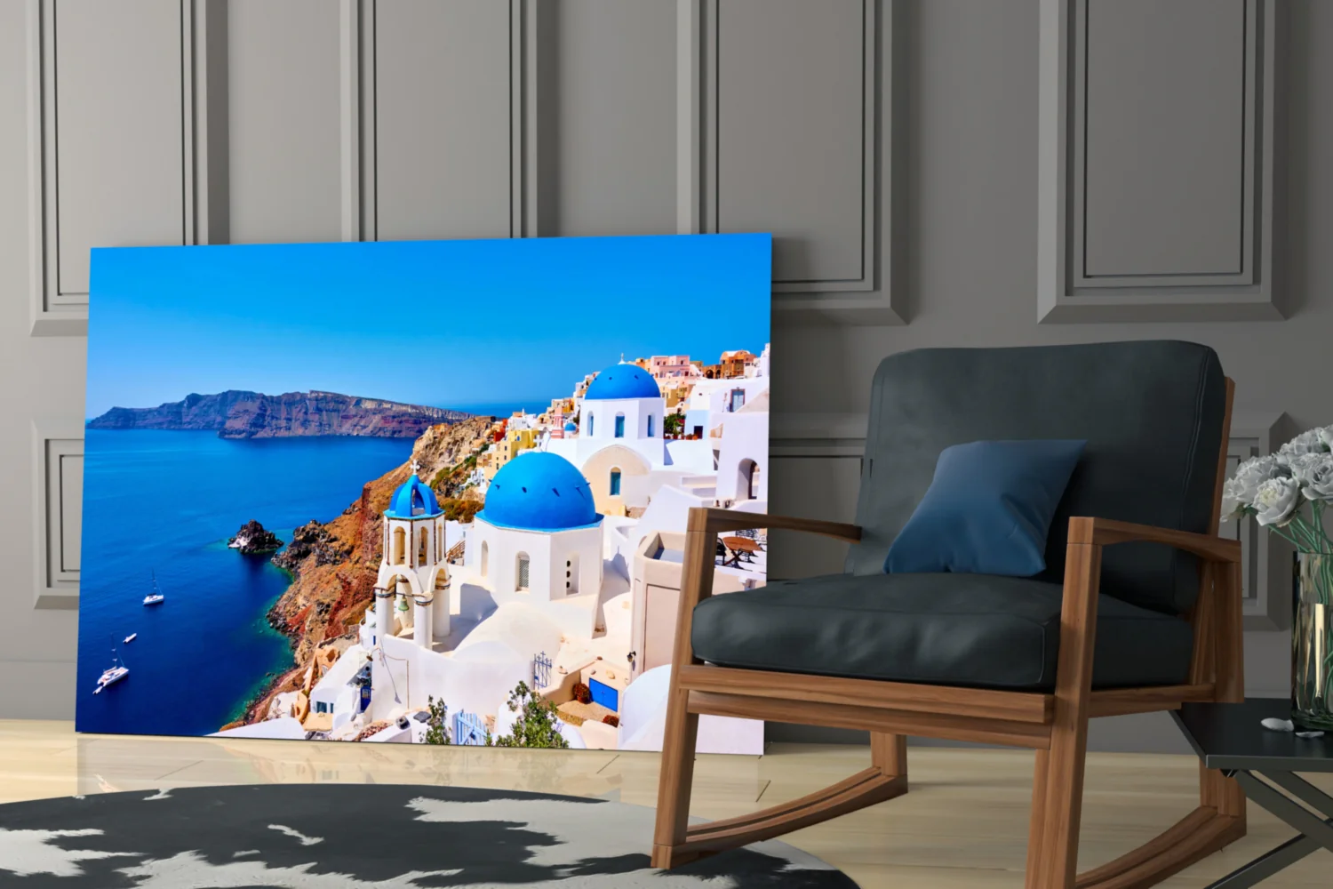 Santorini Glass Wall Art - Image 6