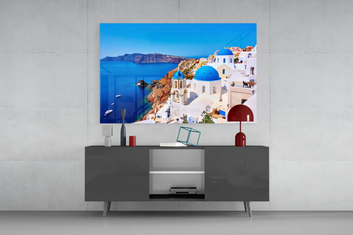 Santorini Glass Wall Art - Image 8