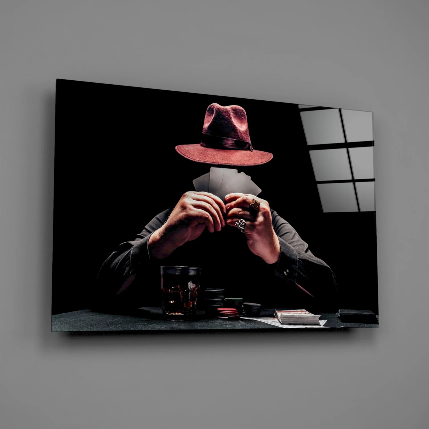 The Mysterious Gambler Glass Wall Art - Image 2