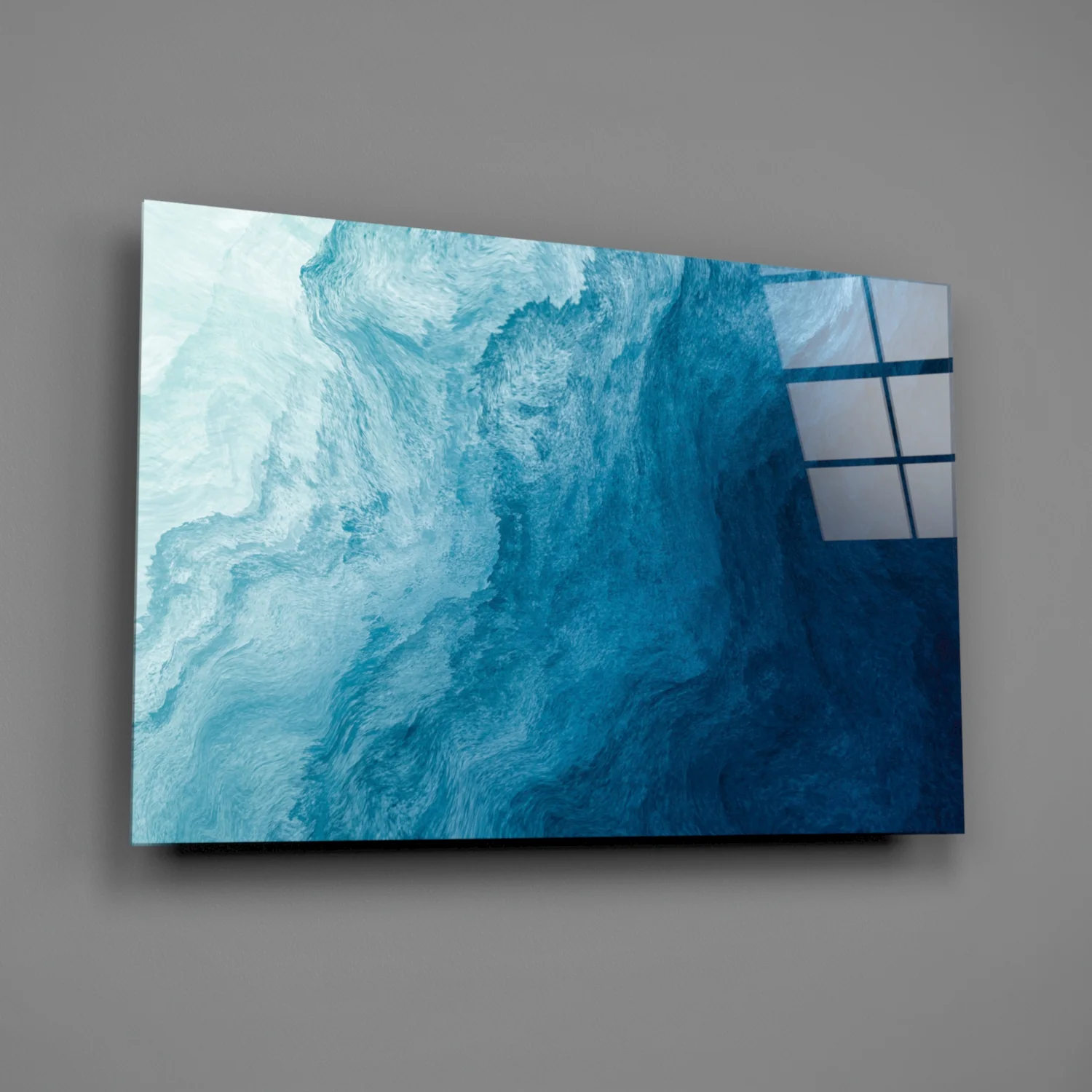 Shades Of Blue Glass Wall Art - Image 2