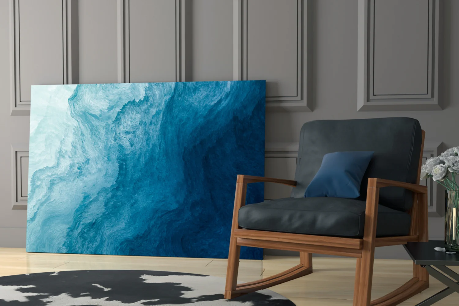 Shades Of Blue Glass Wall Art - Image 6