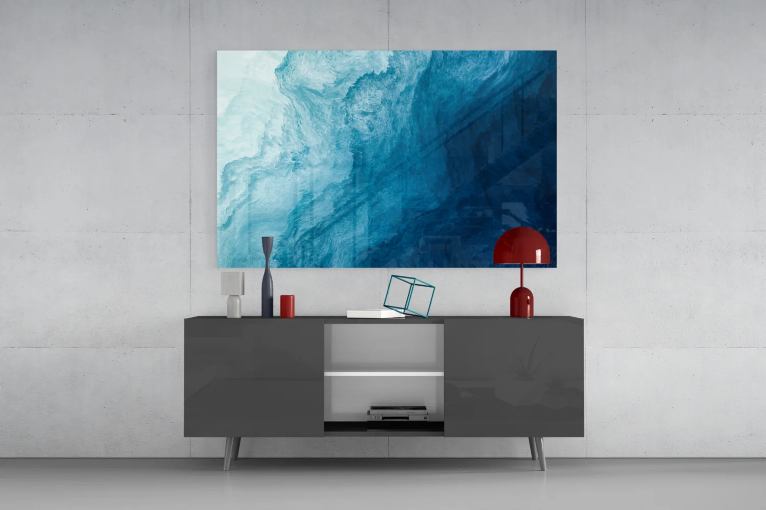 Shades Of Blue Glass Wall Art - Image 8