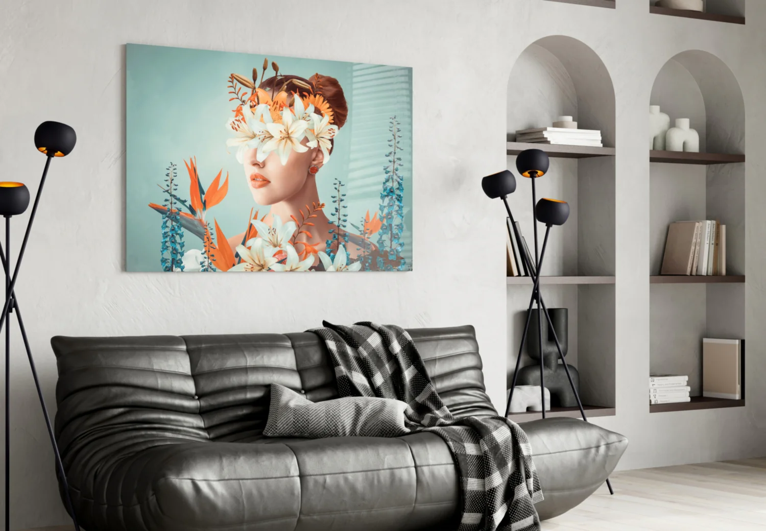 Woman Abstract Art Glass Wall Art - Image 4