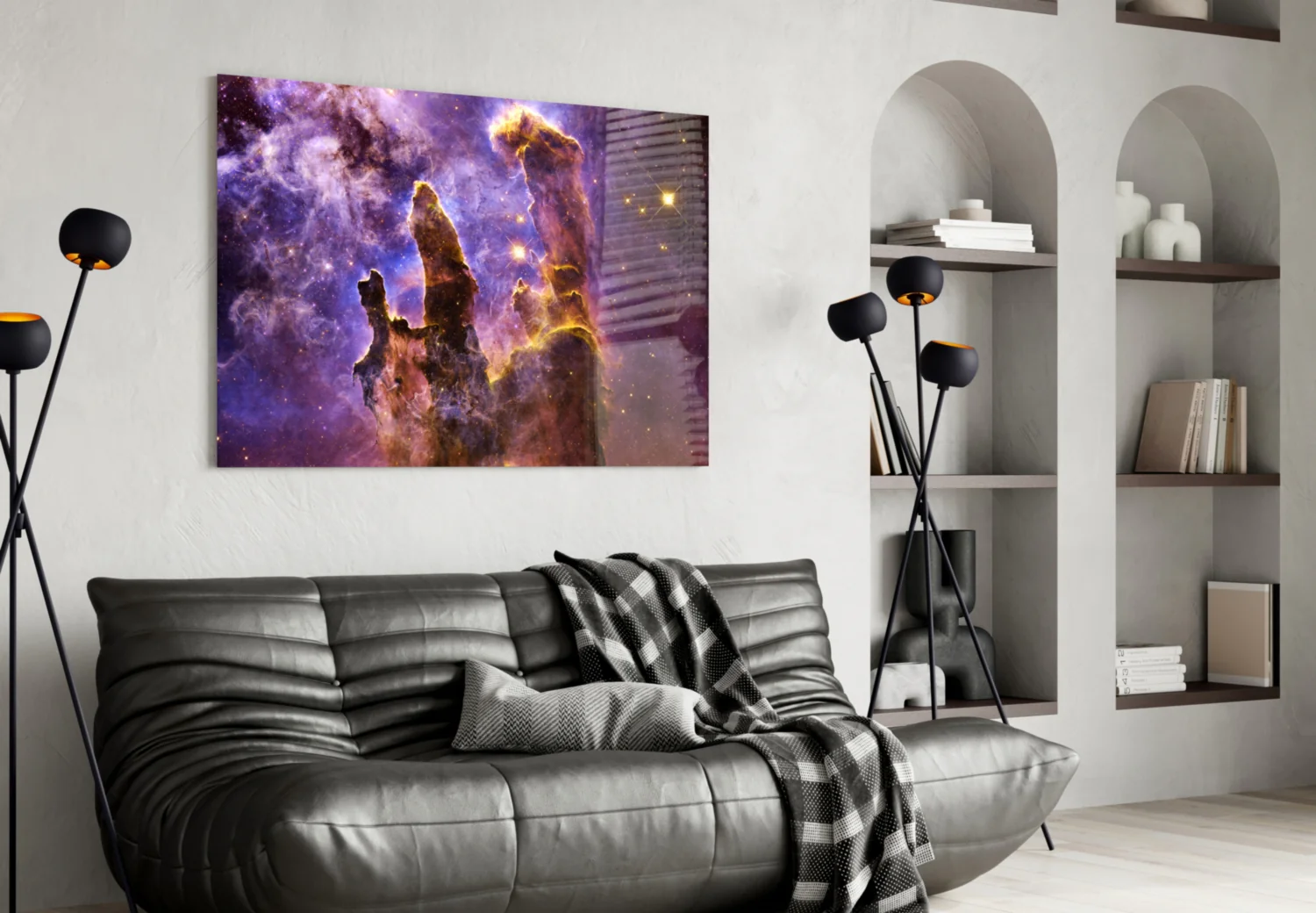 Space Lilac Glass Wall Art - Image 4