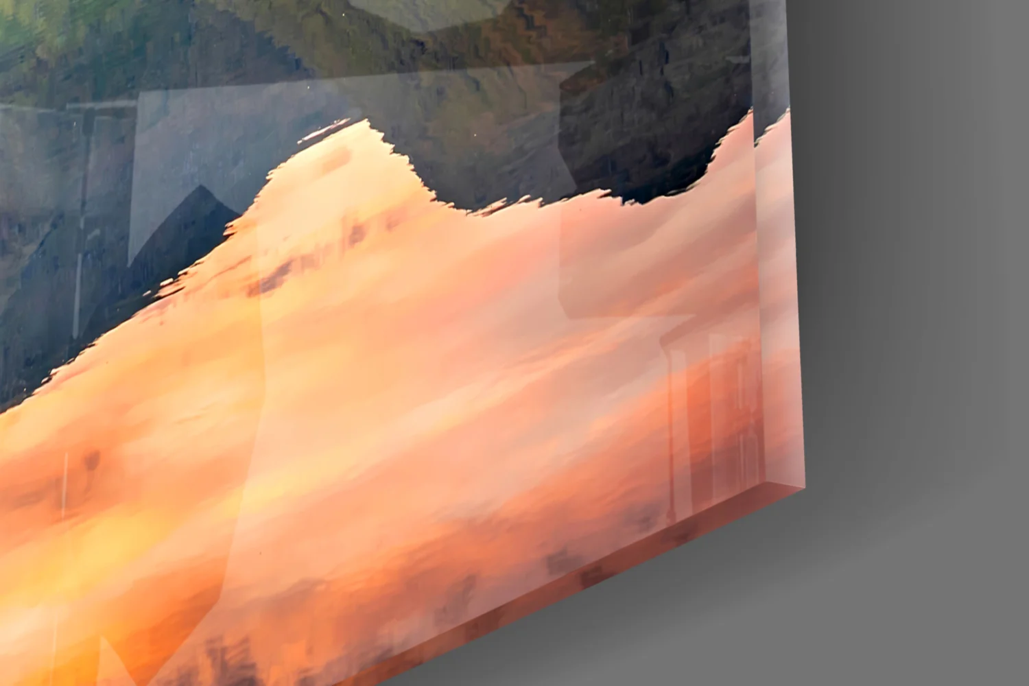 Highland Castle Sunset Reflection Glass Wall Art - Image 3