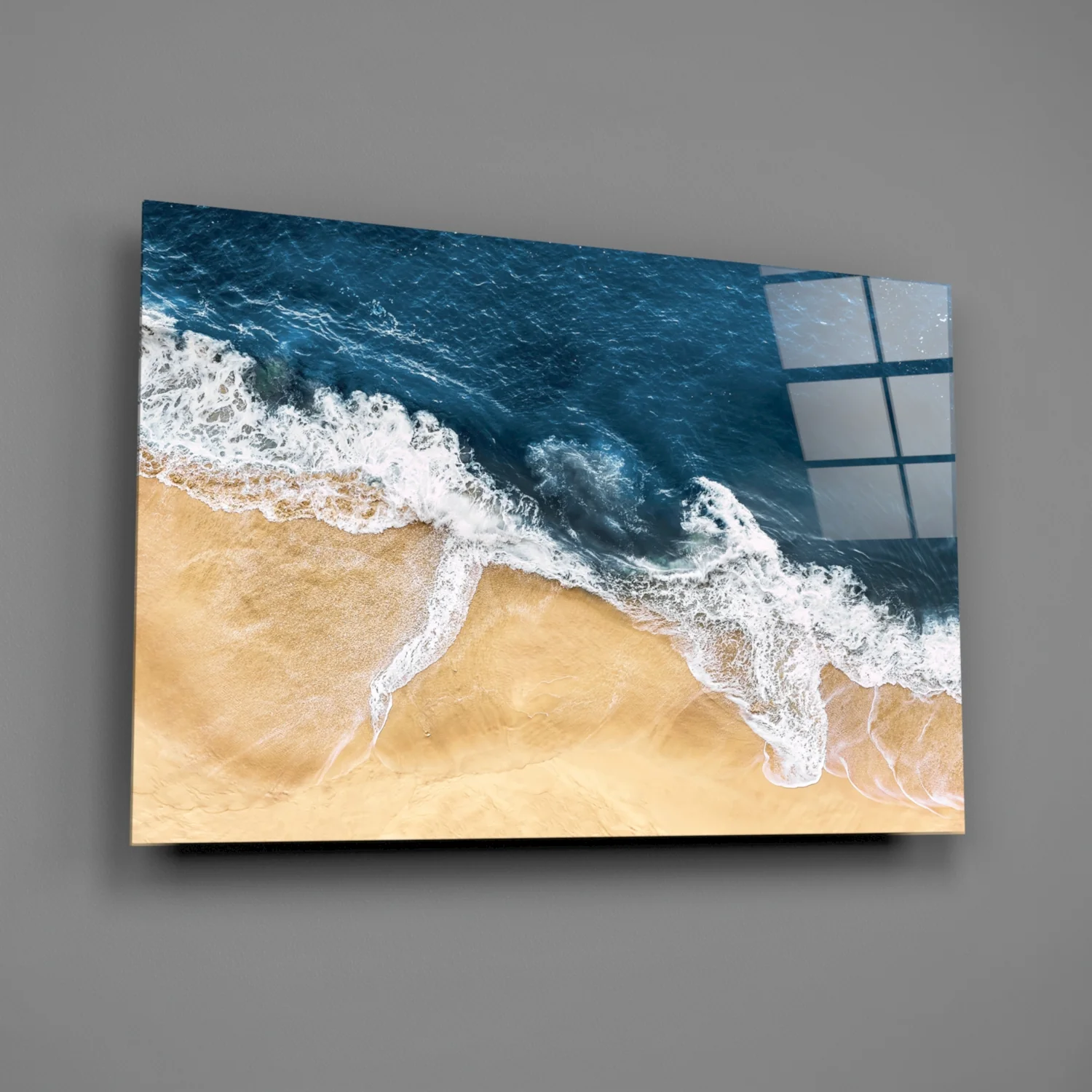 Ocean Waves Crashing Glass Wall Art - Image 2