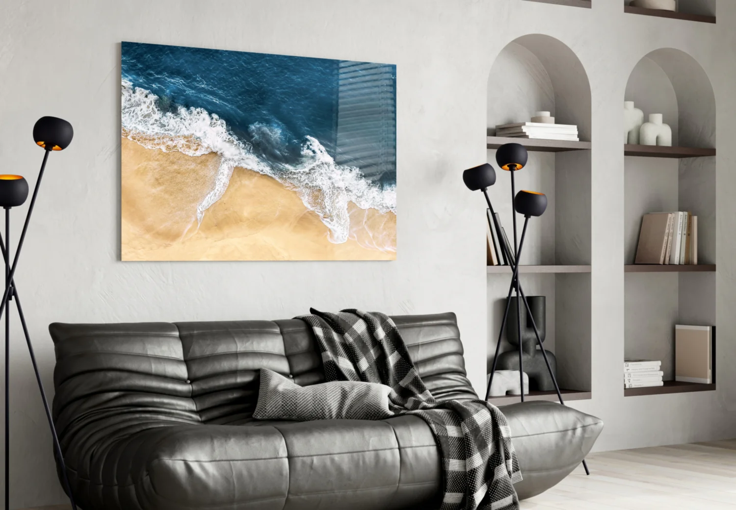 Ocean Waves Crashing Glass Wall Art - Image 4