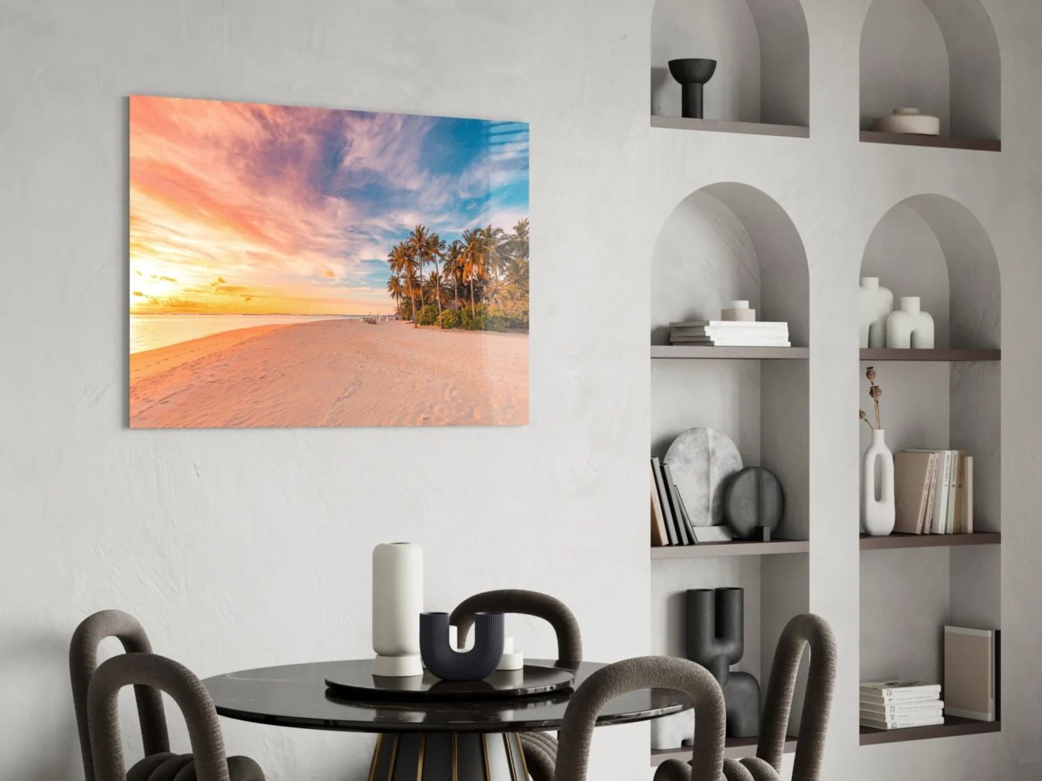 Sunset Palm Beach Glass Wall Art - Image 6