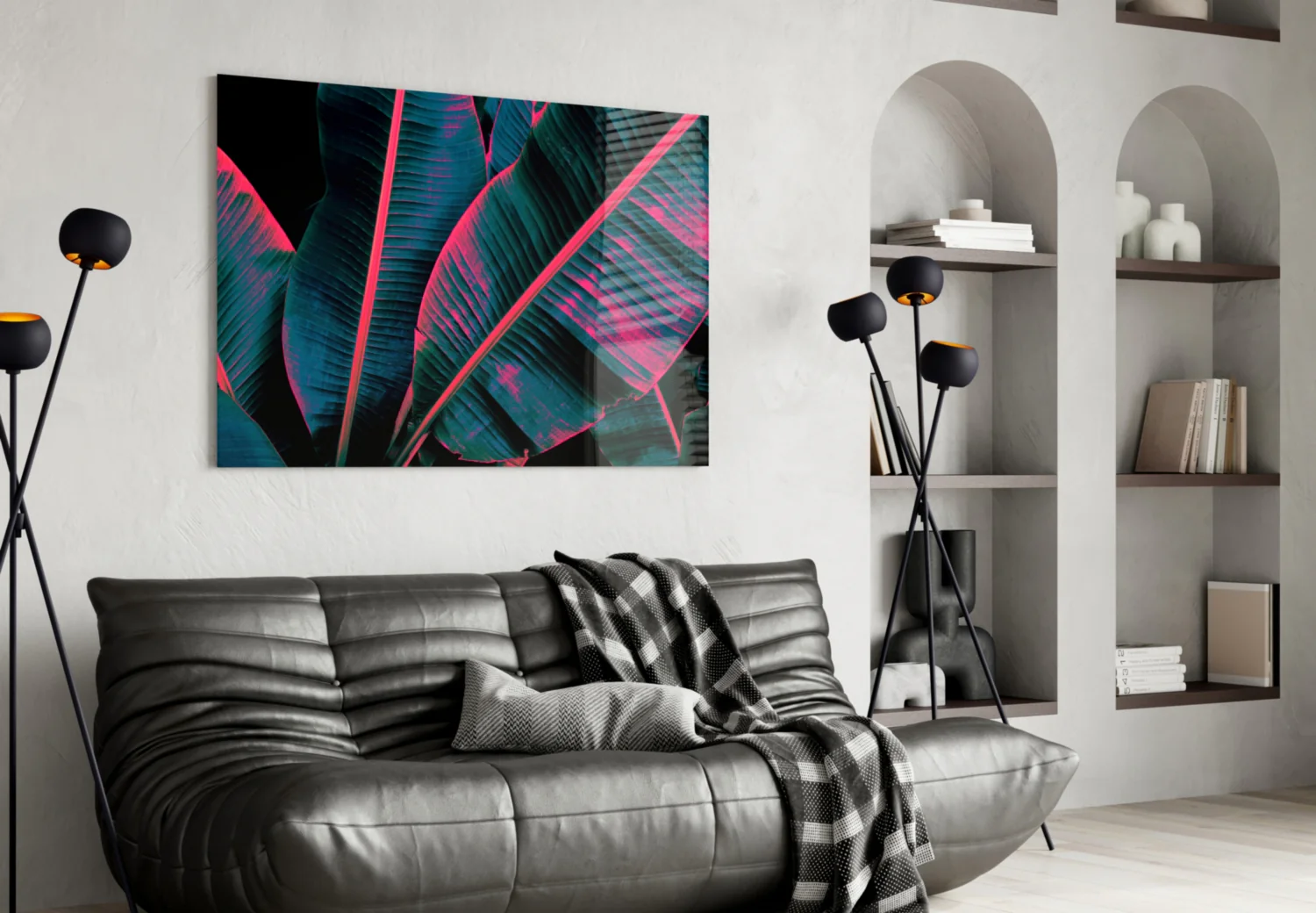 Neon Banana Leaf Glass Wall Art - Image 4
