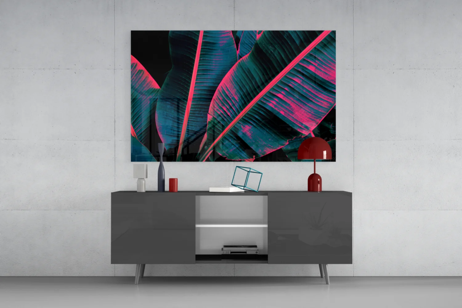 Neon Banana Leaf Glass Wall Art - Image 8
