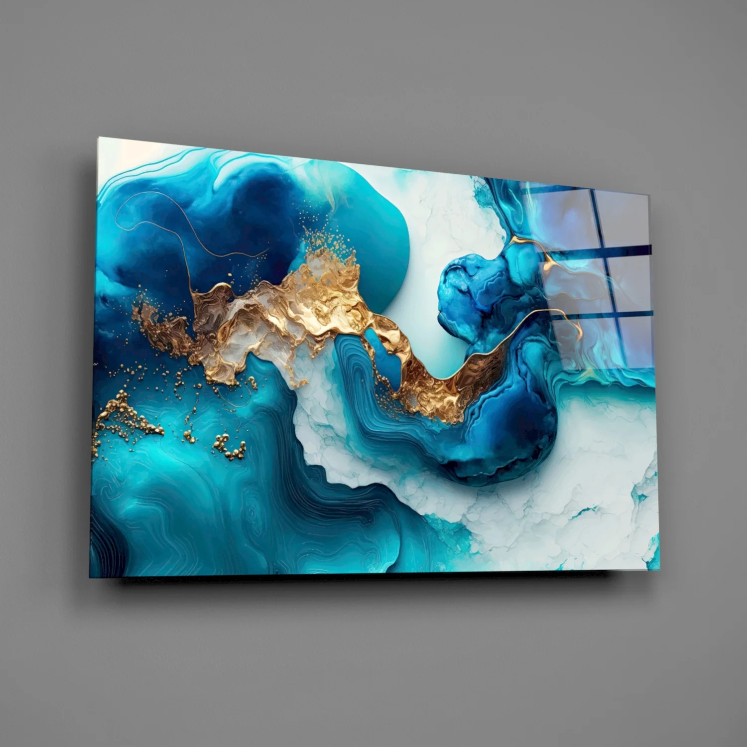 Ethereal Ocean Waves Glass Wall Art - Image 2