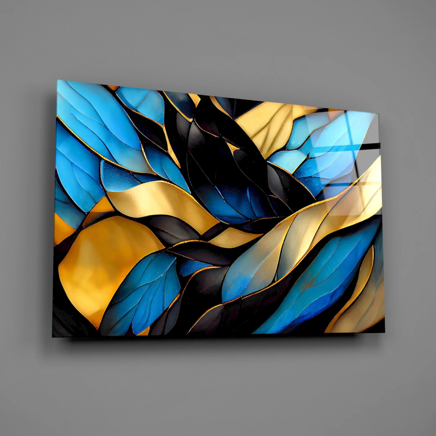 Elegant Leaves Glass Wall Art - Image 2
