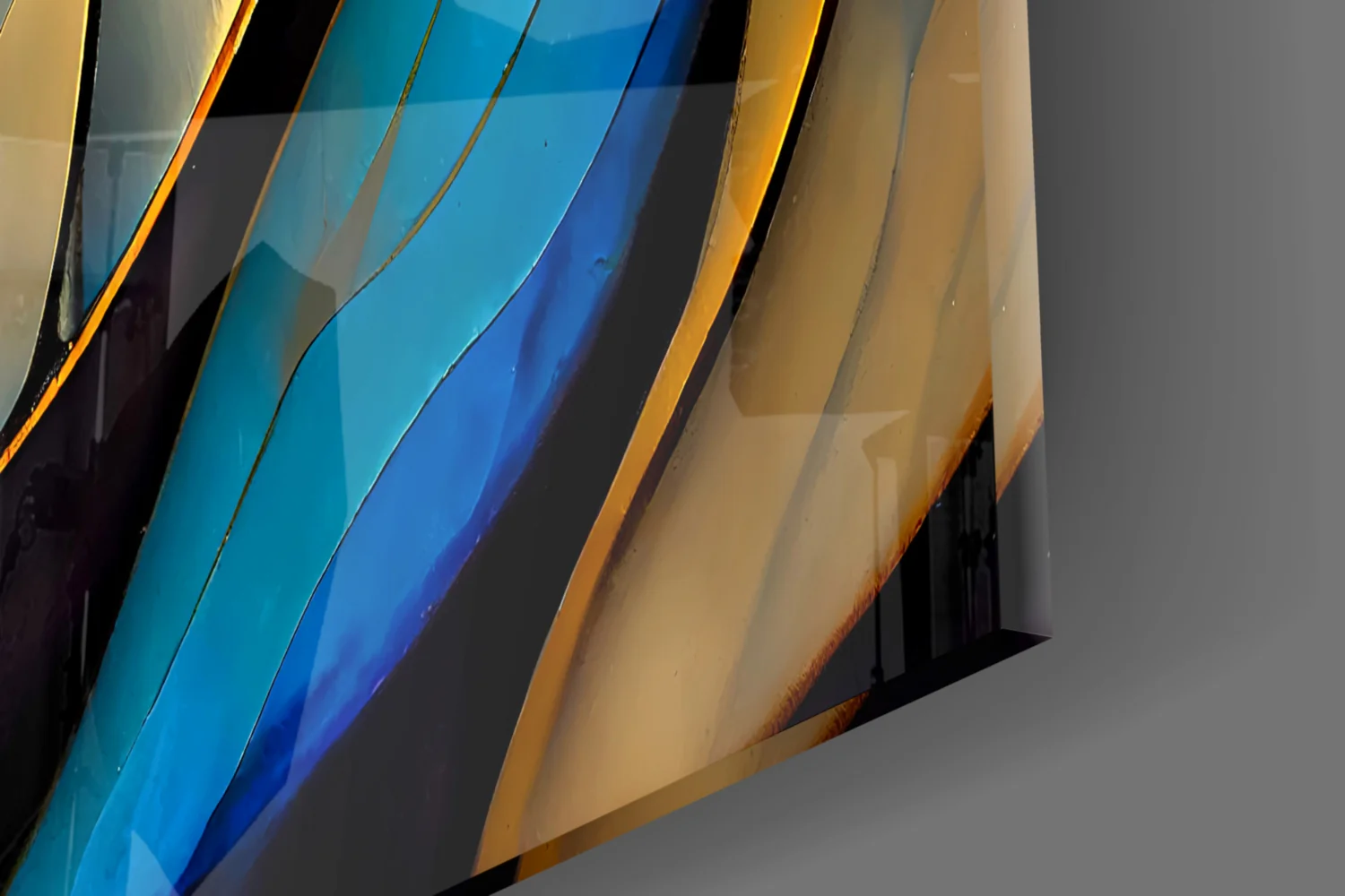 Elegant Leaves Glass Wall Art - Image 3