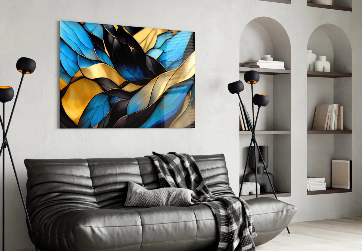 Elegant Leaves Glass Wall Art - Image 4