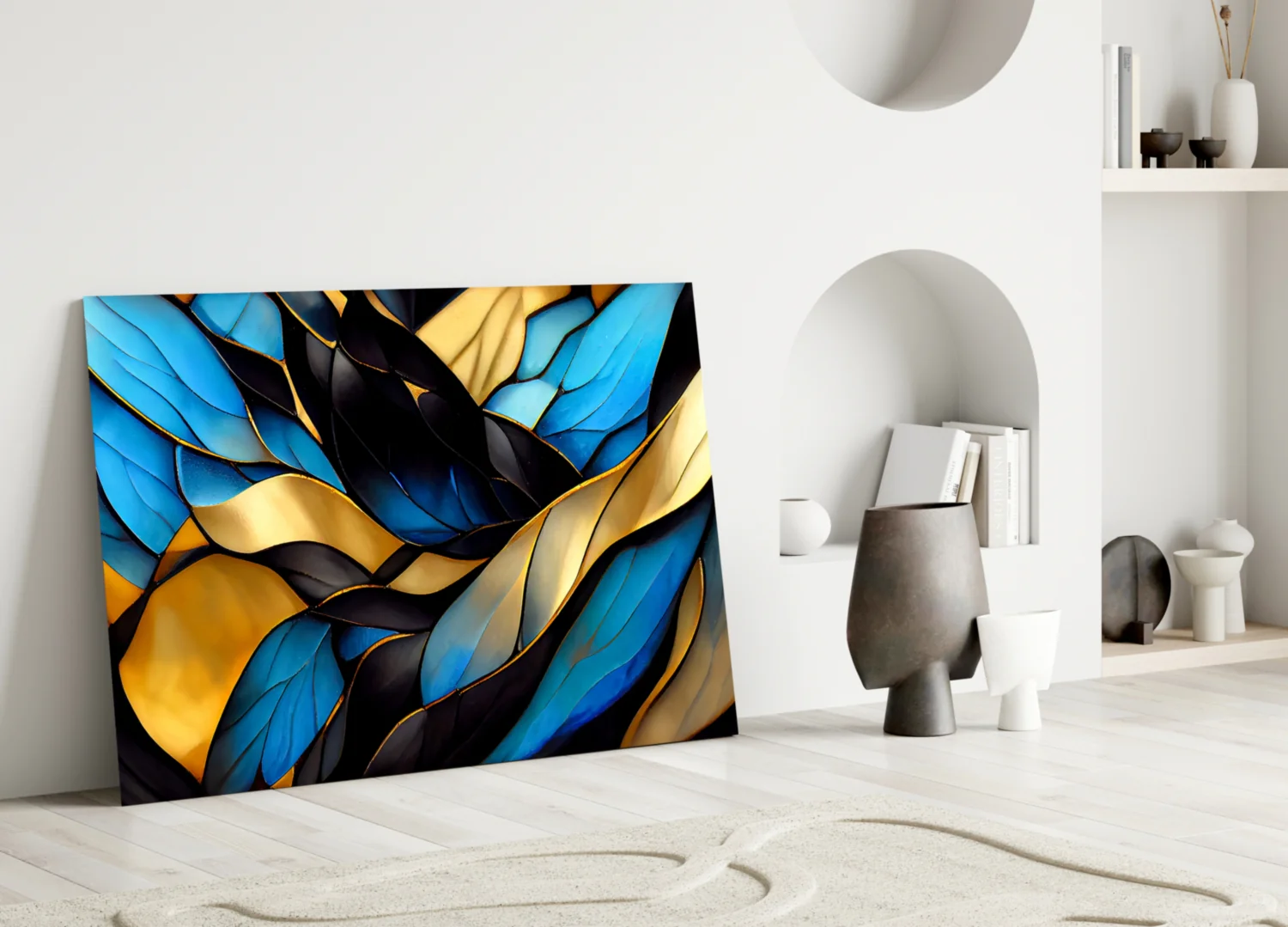 Elegant Leaves Glass Wall Art - Image 5