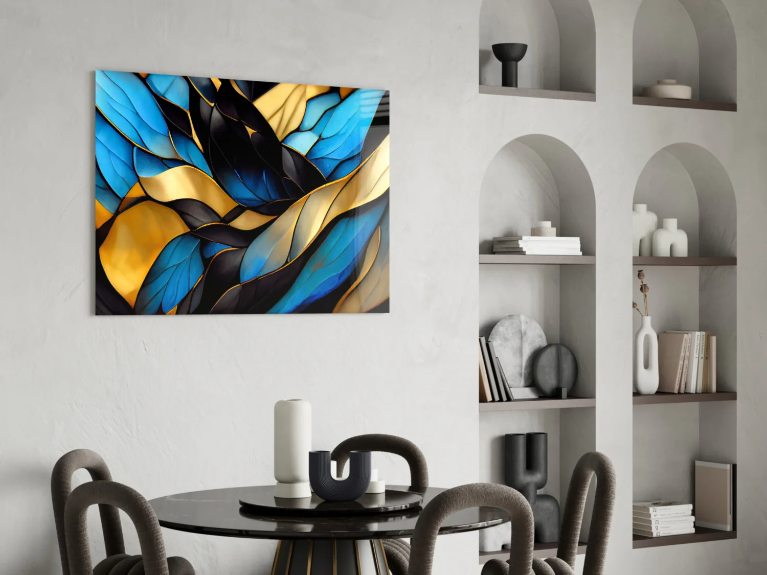 Elegant Leaves Glass Wall Art - Image 6