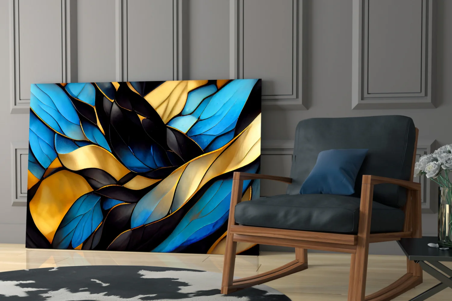 Elegant Leaves Glass Wall Art - Image 7