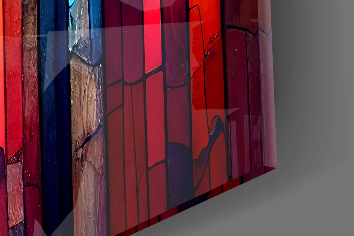 Cracked Rainbow Mosaic Glass Wall Art - Image 3