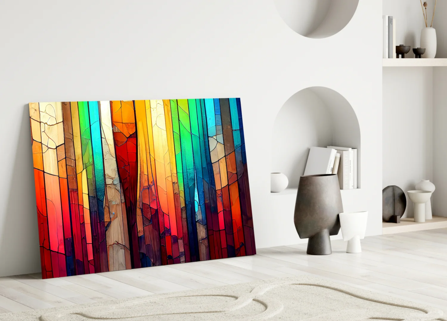 Cracked Rainbow Mosaic Glass Wall Art - Image 5
