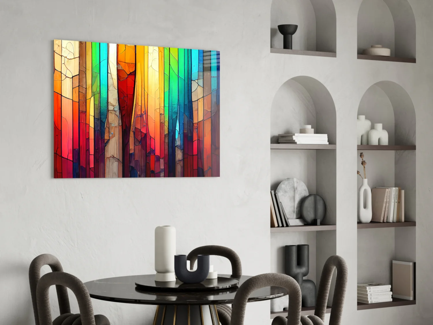 Cracked Rainbow Mosaic Glass Wall Art - Image 6
