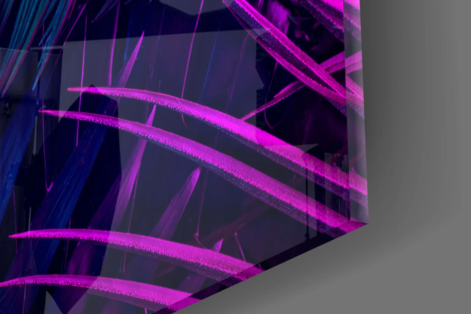 Neon Jungle Leaves Glass Wall Art - Image 7