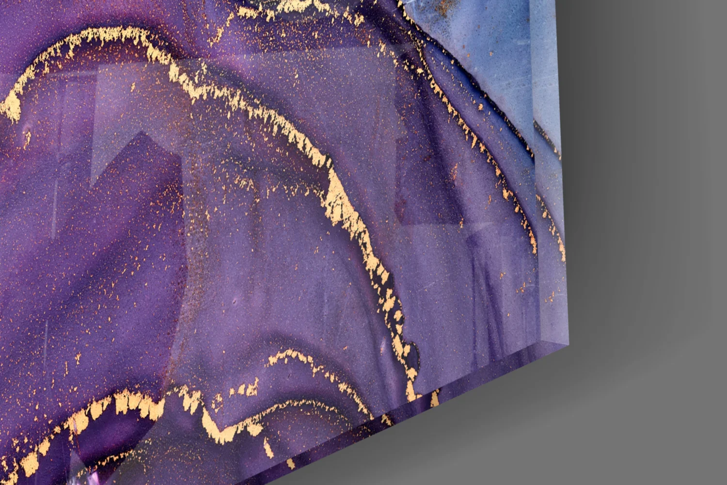 Ethereal Purple Swirls Glass Wall Art - Image 3