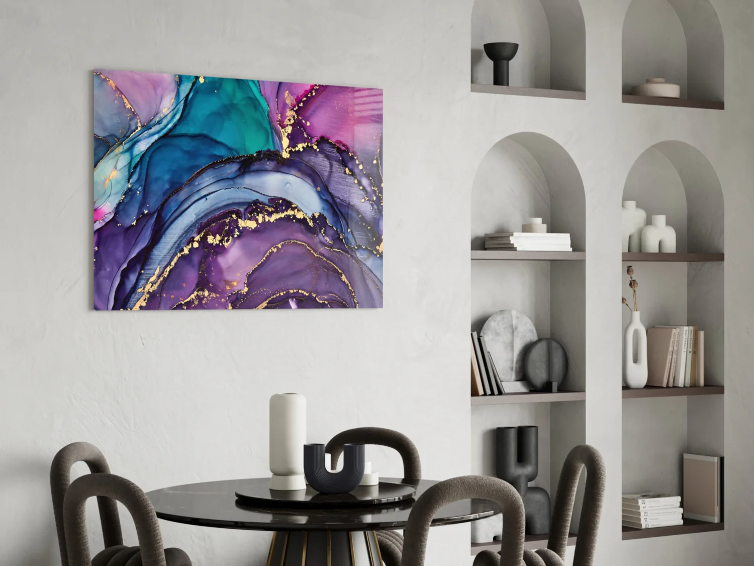 Ethereal Purple Swirls Glass Wall Art - Image 6