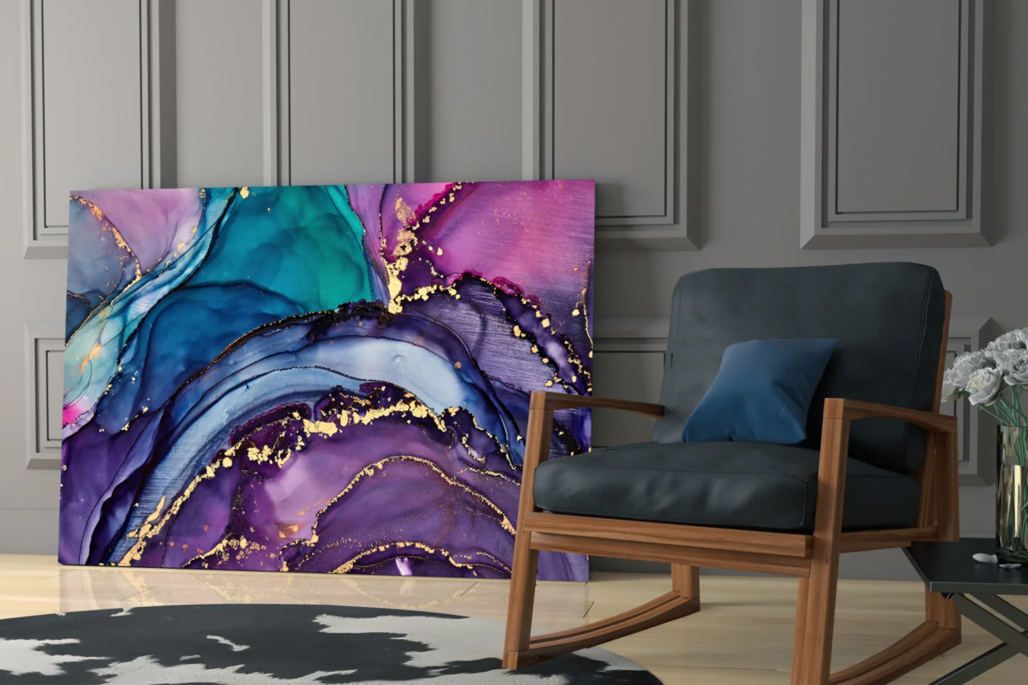 Ethereal Purple Swirls Glass Wall Art - Image 7