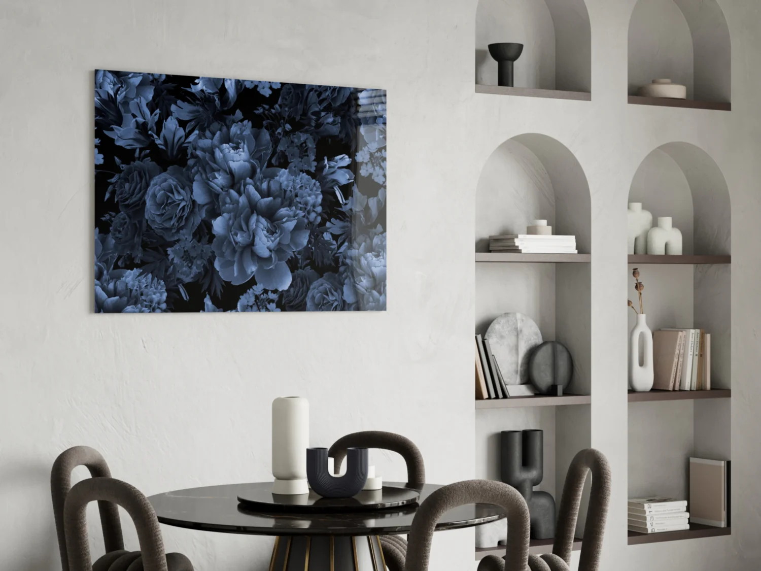 Elegant Midnight Bloom Glass Wall Art - Image 6