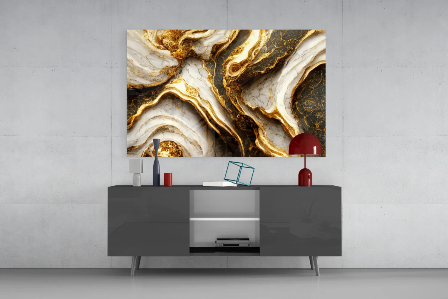 Elegant Gold Veins Marble Glass Wall Art - Image 8
