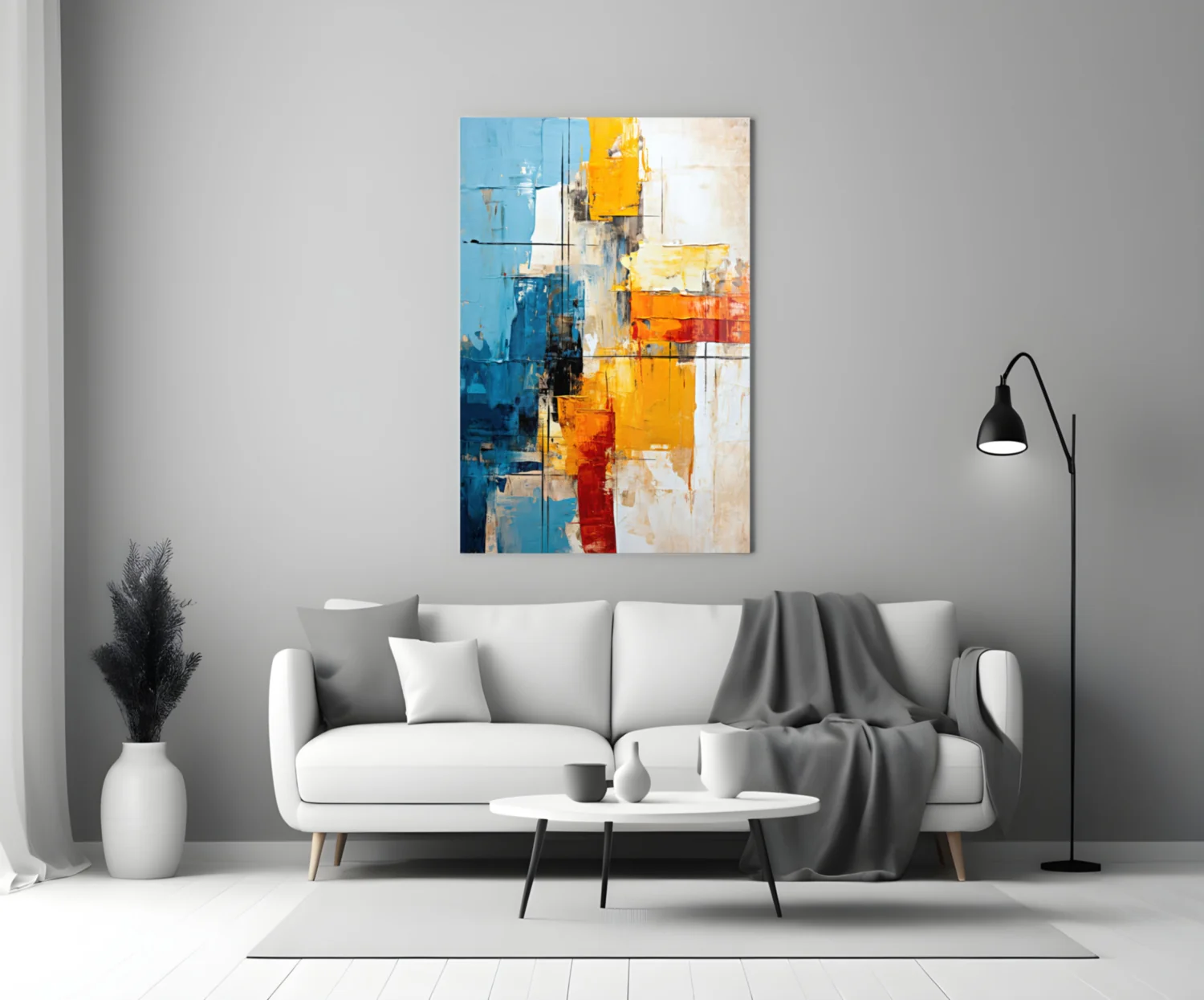 Abstract Color Block Glass Wall Art - Image 5