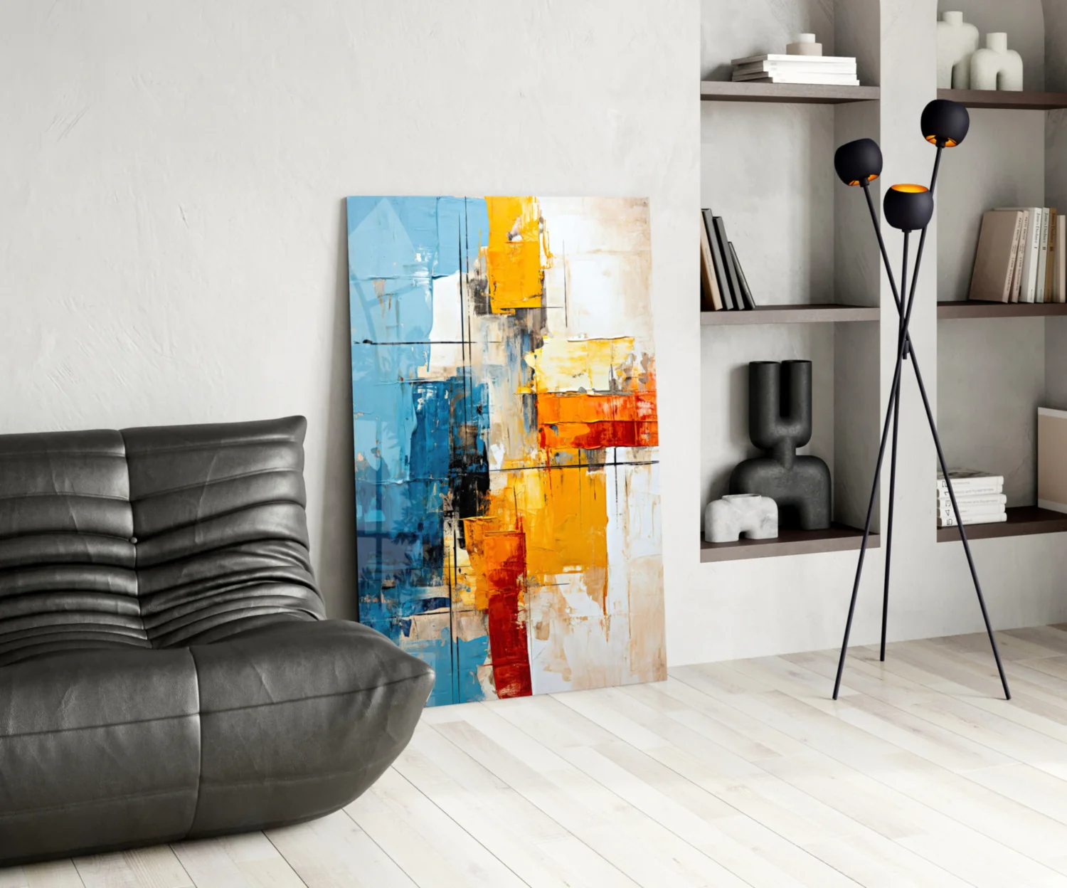 Abstract Color Block Glass Wall Art - Image 6
