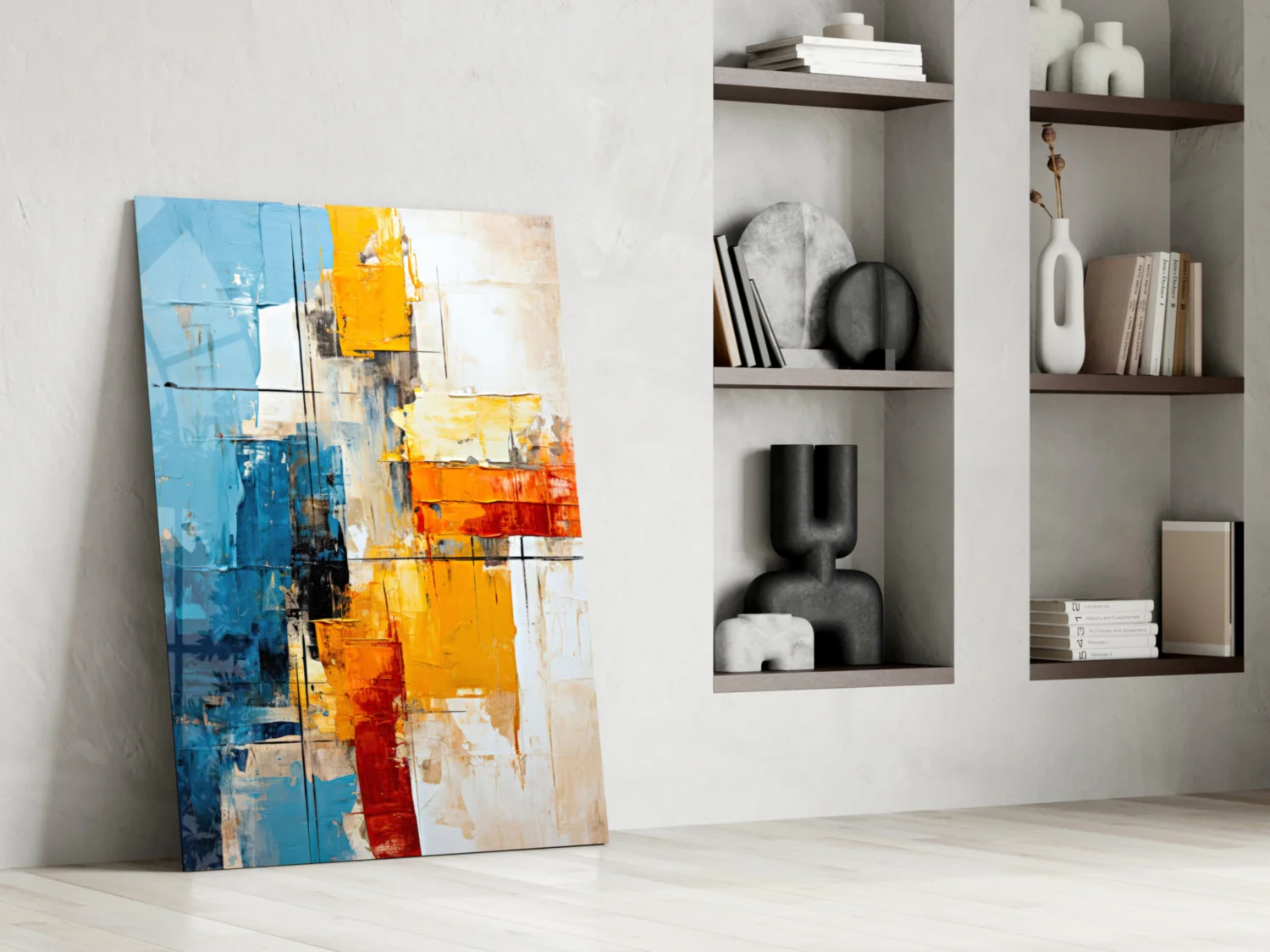 Abstract Color Block Glass Wall Art - Image 7