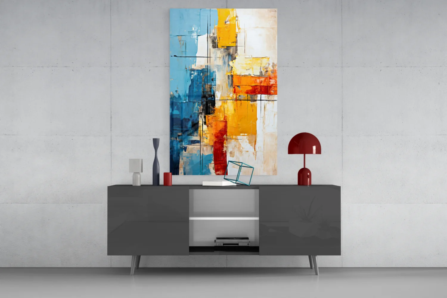 Abstract Color Block Glass Wall Art - Image 8