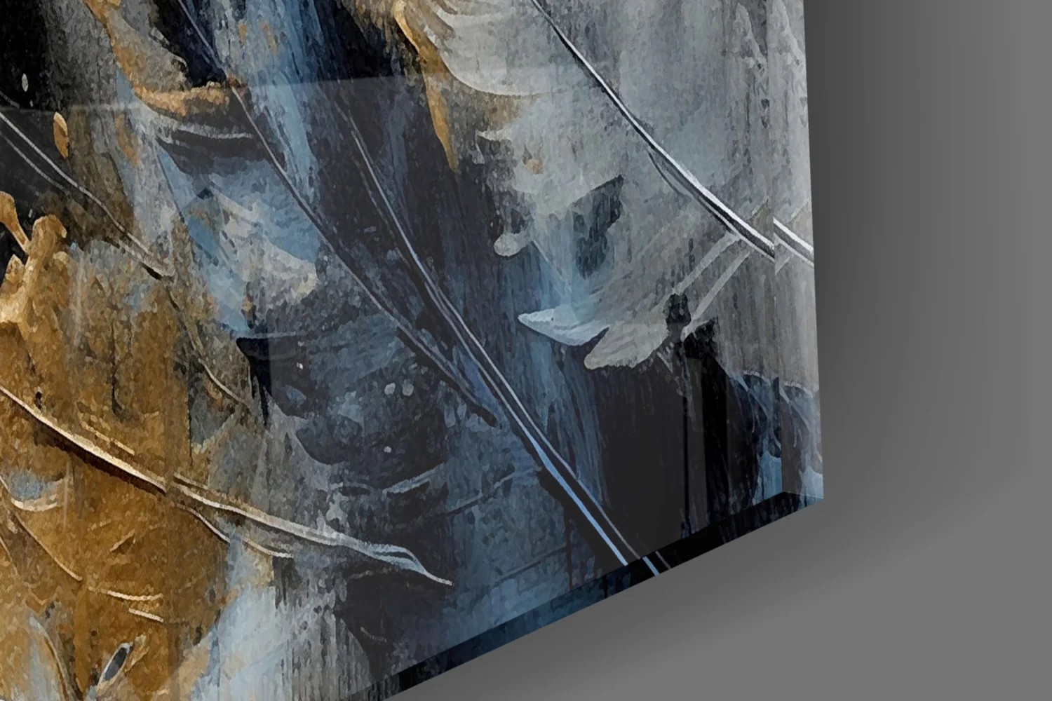 Elegant Feather Abstract Glass Wall Art - Image 3