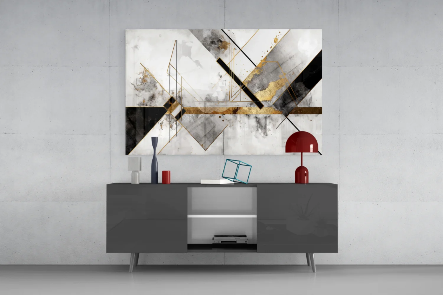 Elegant Marble & Gold Geometric Glass Wall Art - Image 8
