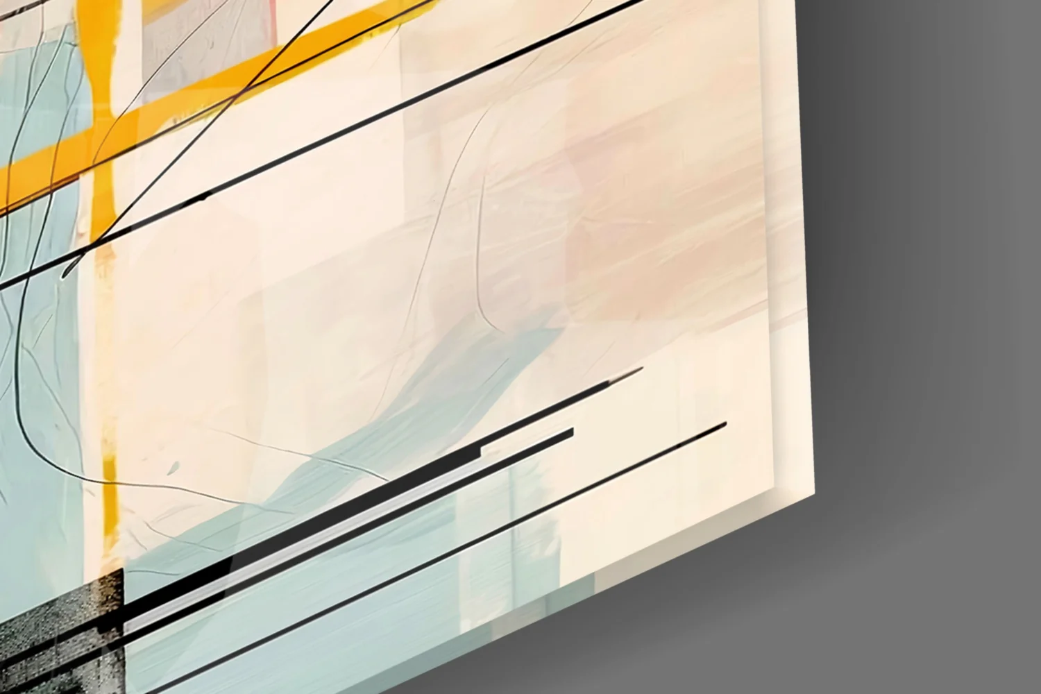 Abstract Harmony in Pastels Glass Wall Art - Image 3