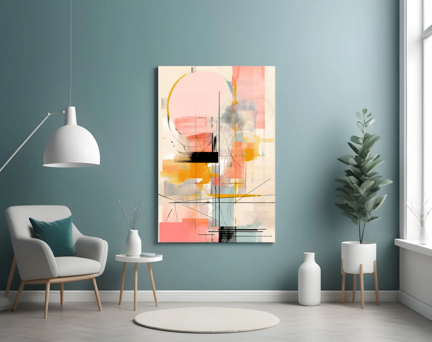 Abstract Harmony in Pastels Glass Wall Art - Image 4