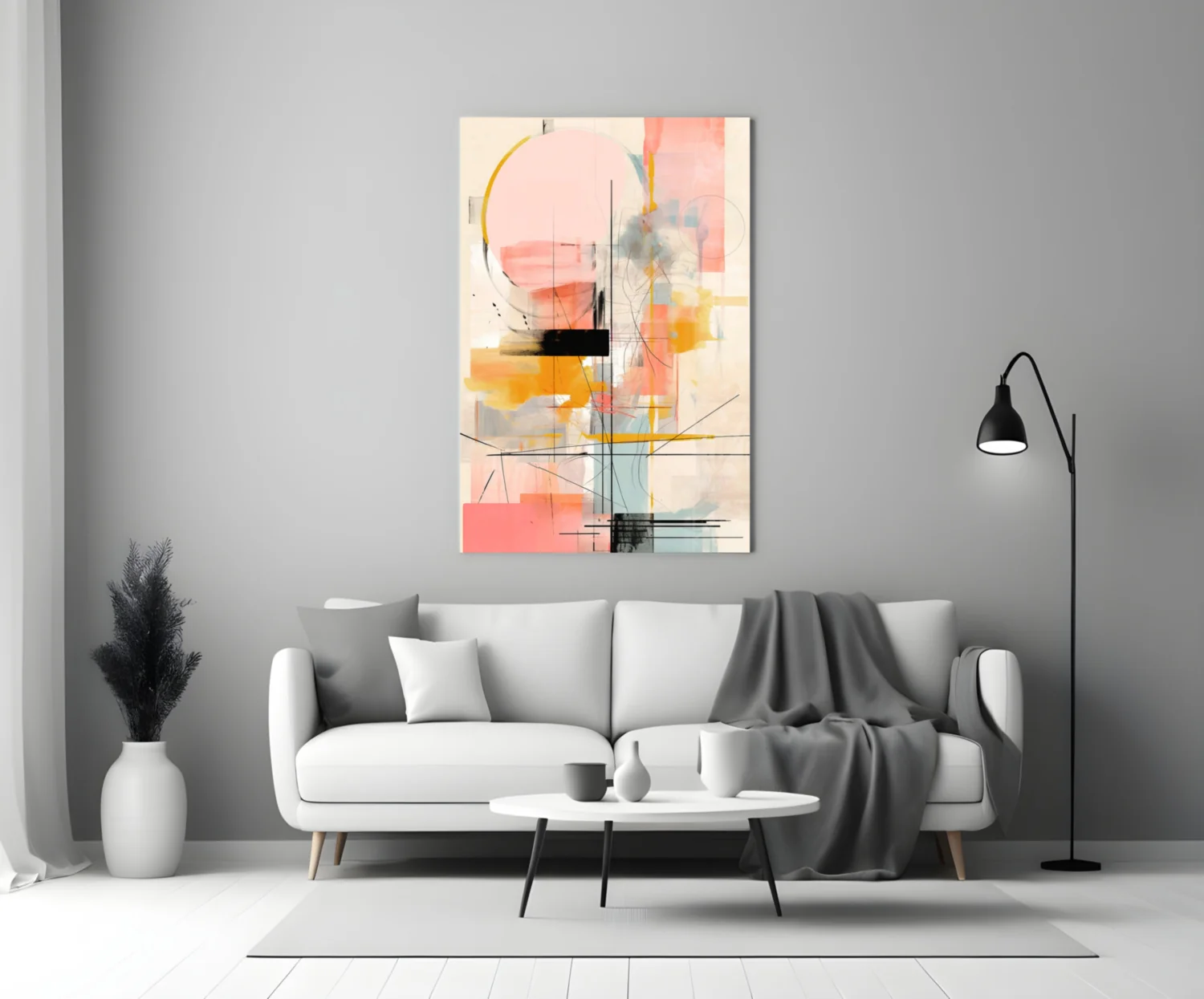 Abstract Harmony in Pastels Glass Wall Art - Image 5